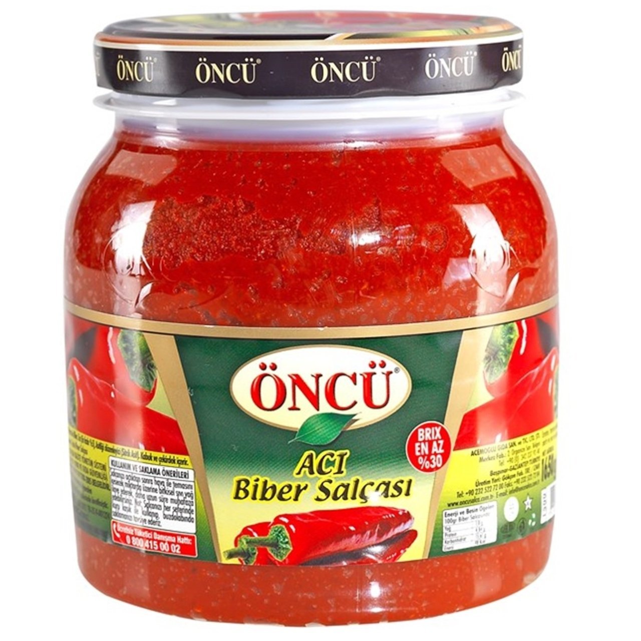 ÖNCÜ BİBER SALÇASI 1650GR ACI PET 1*6