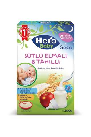 HERO BABY KAŞIK MAMA. 200GR SÜT.MEYV.8 TAHILLI 5991-05  1*12