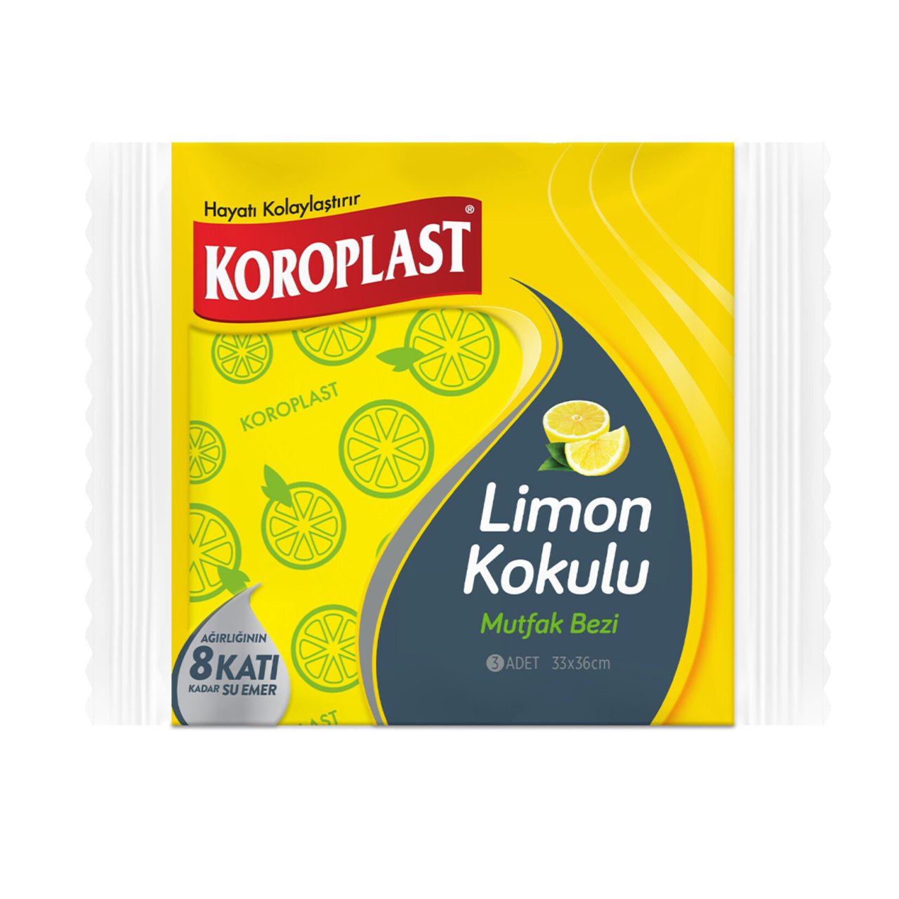 KOROPLAST MUTFAK BEZİ LİMON KOKULU 3LÜ 1*24