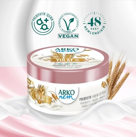 ARKO KREM NEM 250ML PREBİYOTİK YULAF SÜTÜ 1*12