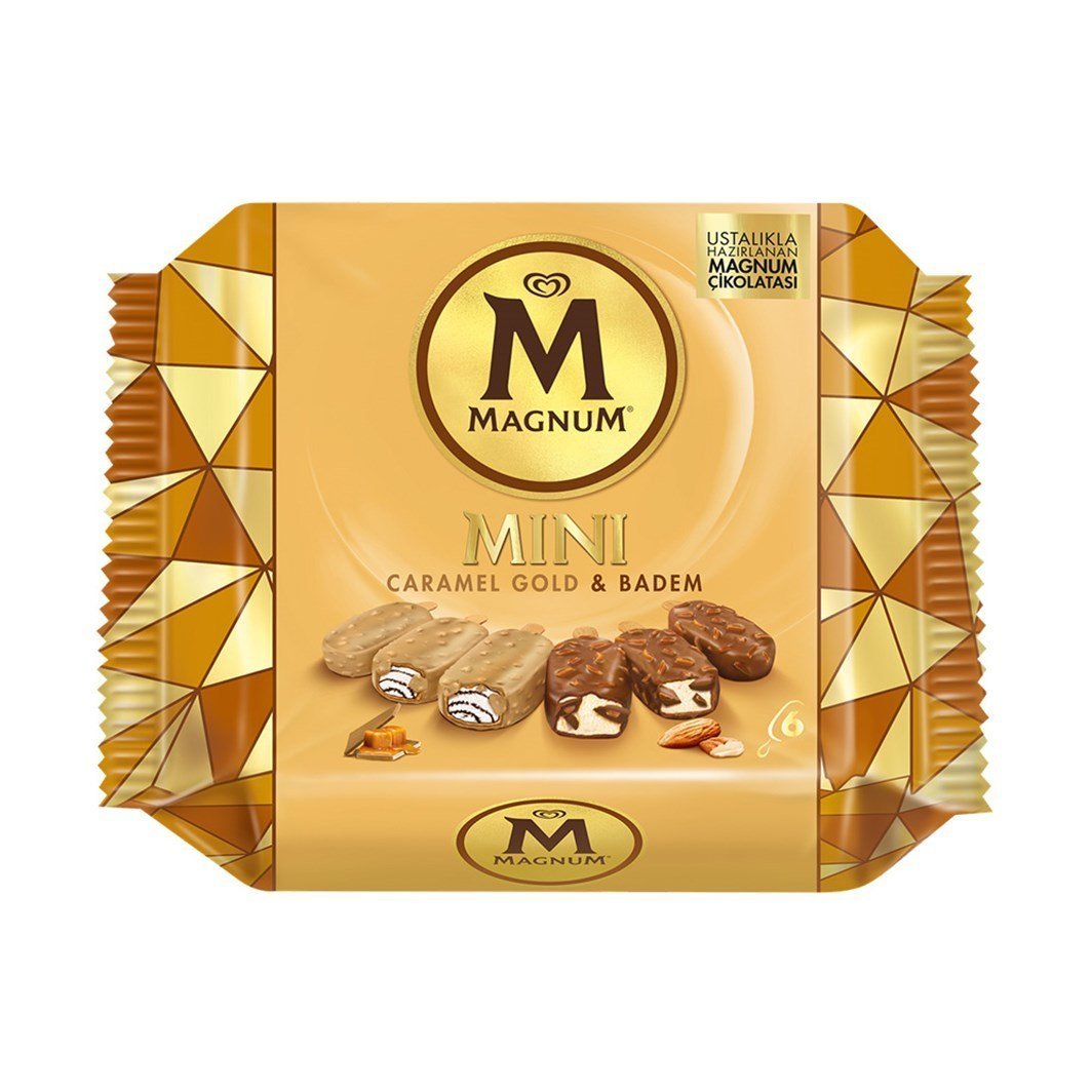 ALGİDA MAGNUM MİNİ 6LI CARAMEL GOLD&BADEM 345ML 1*4