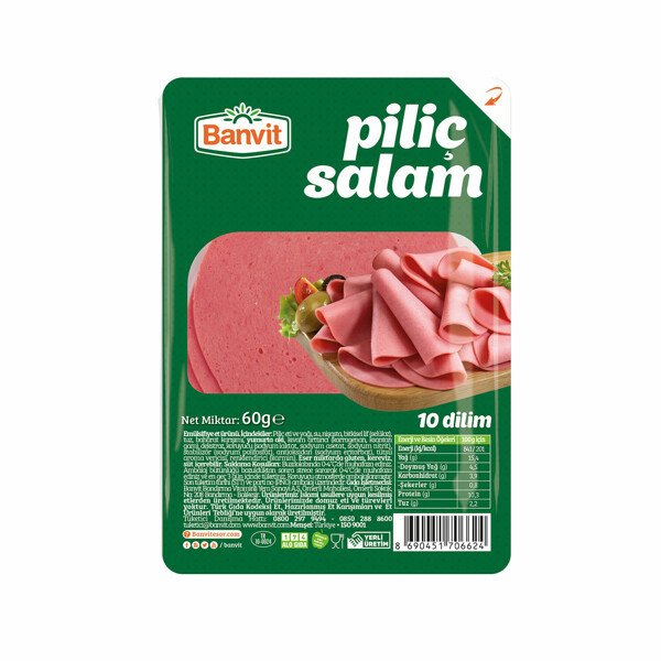 BANVİT SALAM AÇBİTİR PİLİÇ 60GR 6 DİLİM 1*18