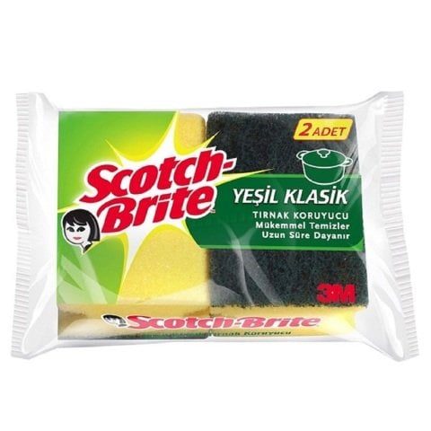 SCOTCH BRİTE S.2'Lİ OLUKLU YEŞİL BULAŞIK SÜNGERİ 1*70