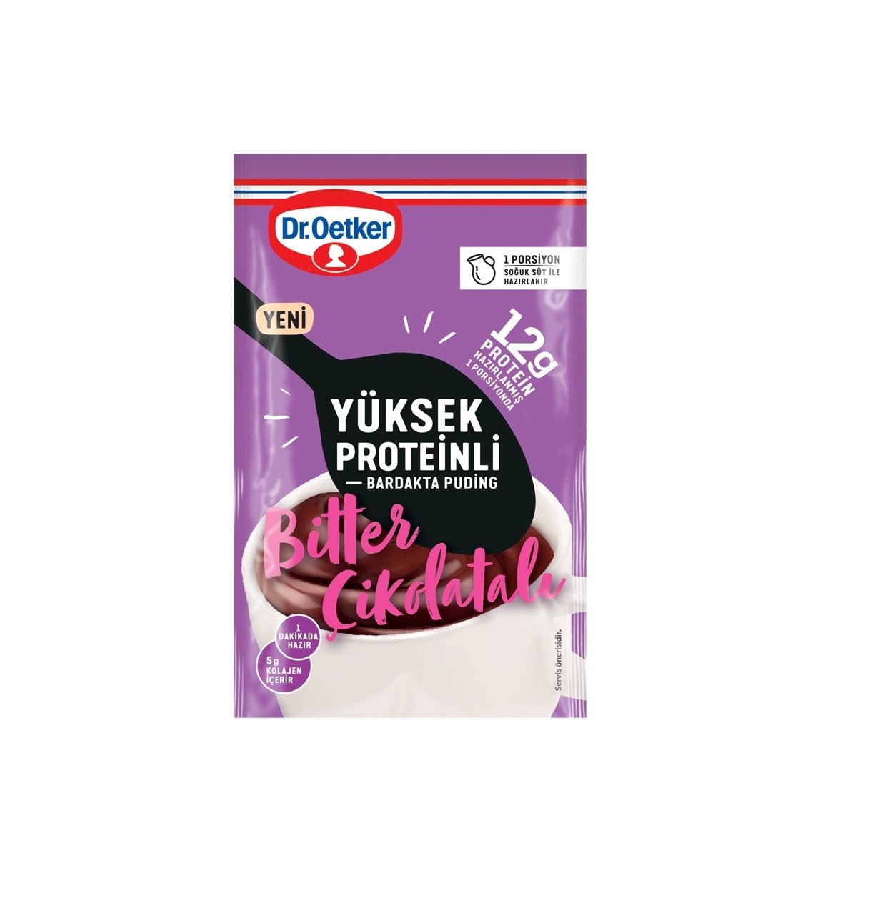 DR.OETKER.PUDİNG  BARDAKTA BİTTER YÜKSEK PROTEİN 28G 1*12