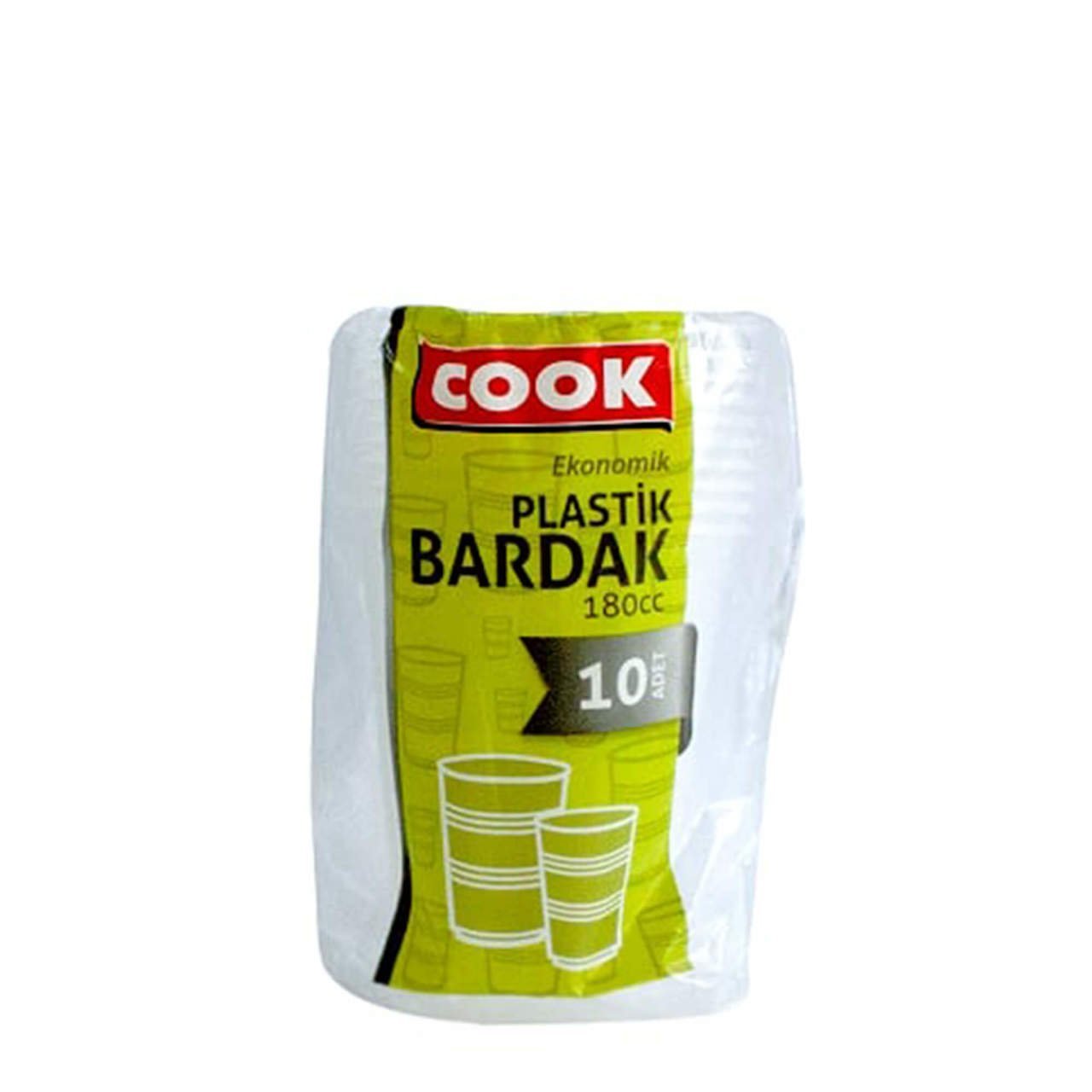 COOK  PLASTİK BARDAK 10LU EKO 180CC ŞEFFAF 1*200