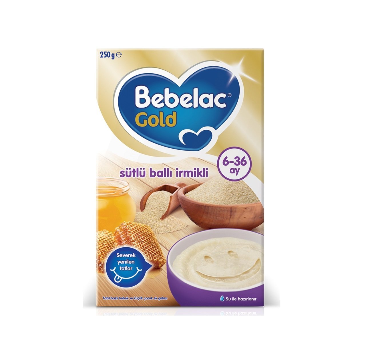 BEBELAC GOLD K.250G SÜT.BALLI İRMİKLİ 1*7