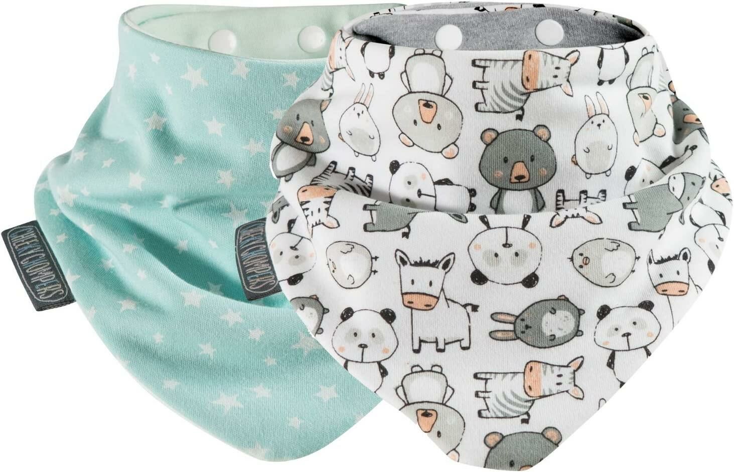 Cheeky Chompers Neckerbib Panda and Sage Stars