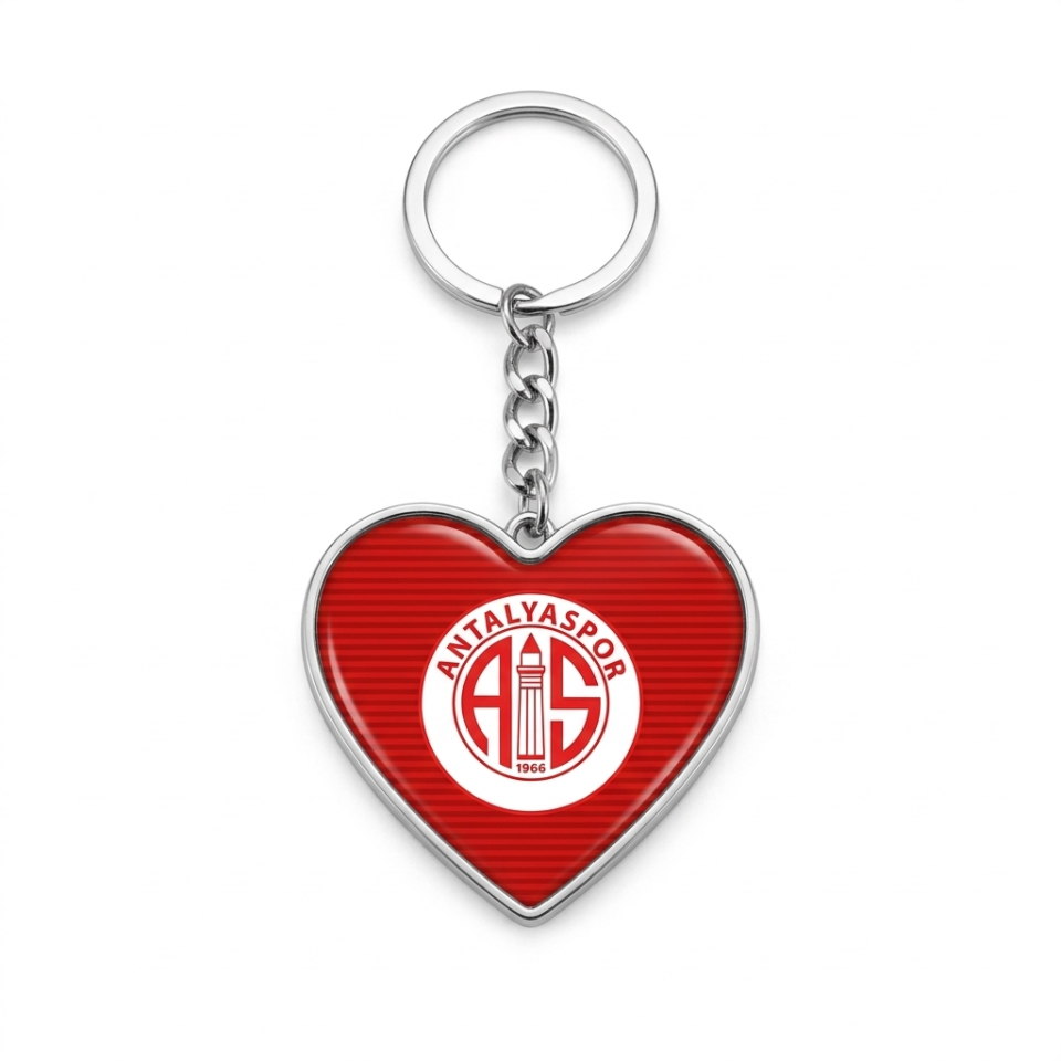 ANTALYASPOR ANAHTARLIK KALP BAYRAK ÇİZGİLİ LOGO