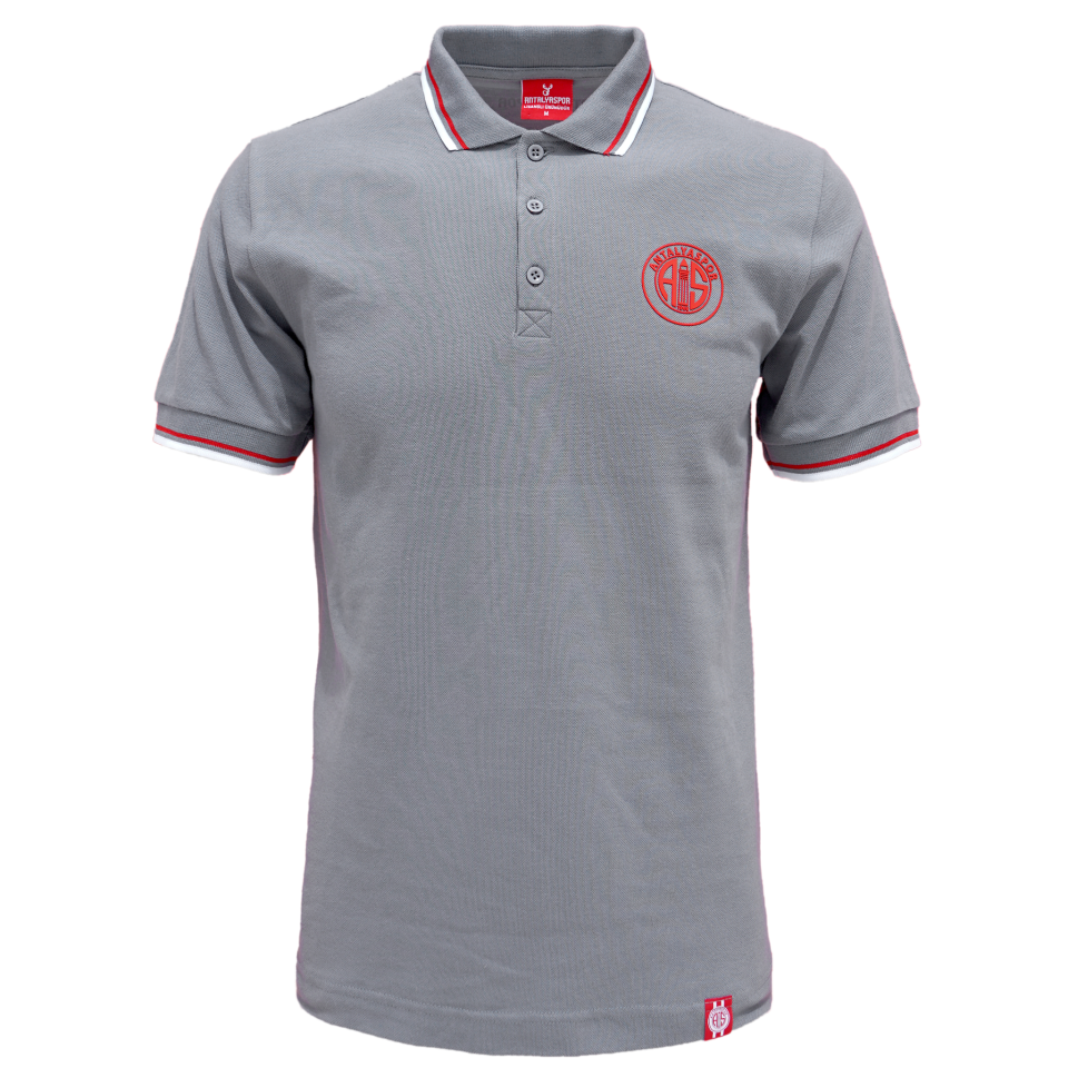 ANTALYASPOR YAKA BİYELİ SİLİKON LOGO POLO YAKA TSHİRT M - Siyah