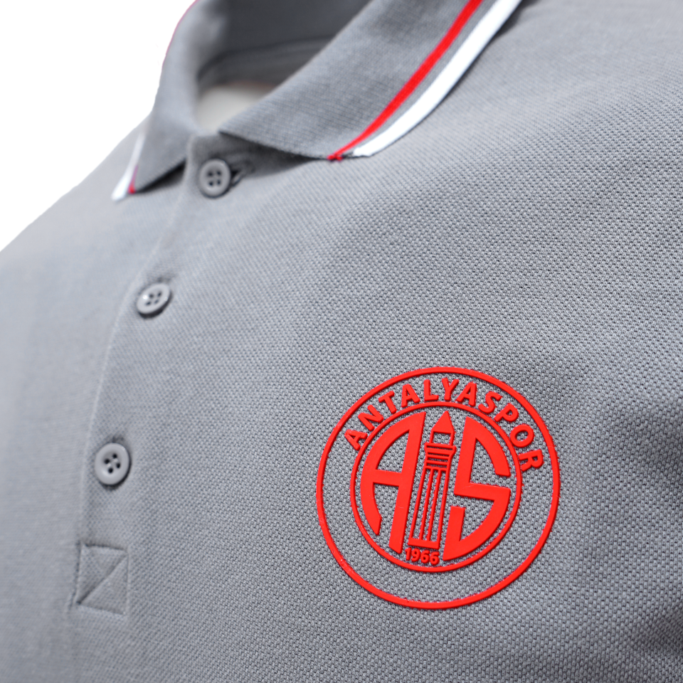 ANTALYASPOR YAKA BİYELİ SİLİKON LOGO POLO YAKA TSHİRT M - Siyah