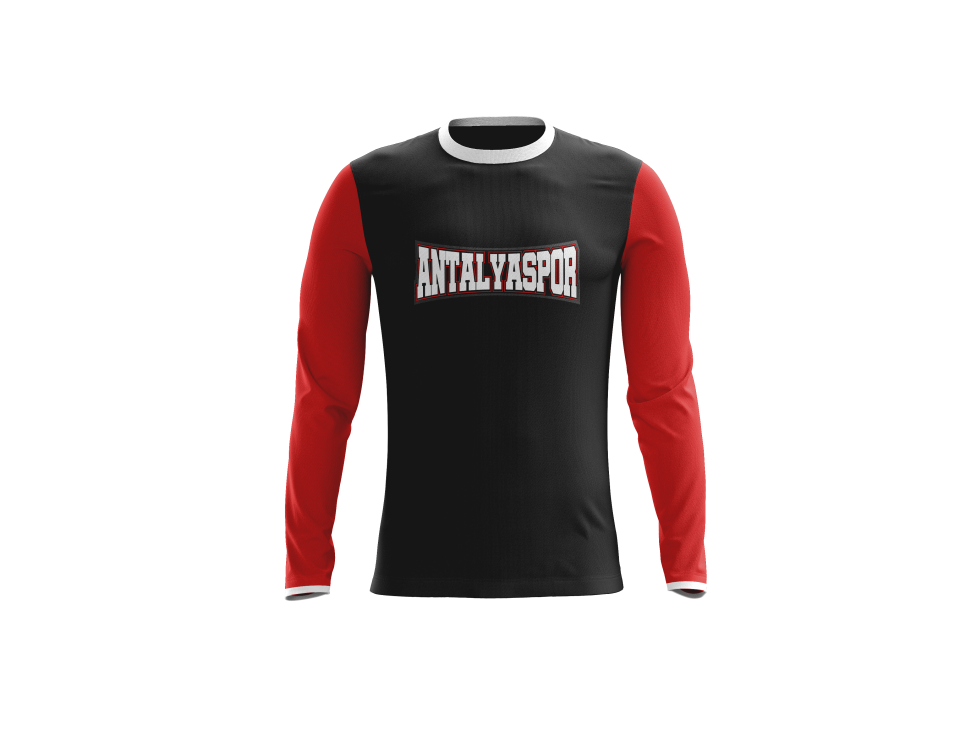 ANTALYASPOR YAZILI SİYAH SIFIR YAKA UZUN KOL SWEAT