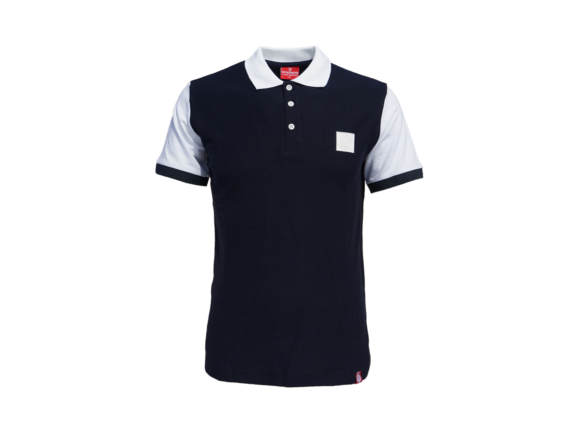 ANTALYASPOR KARE LOGO POLO YAKA TSHİRT L - Lacivert-Beyaz