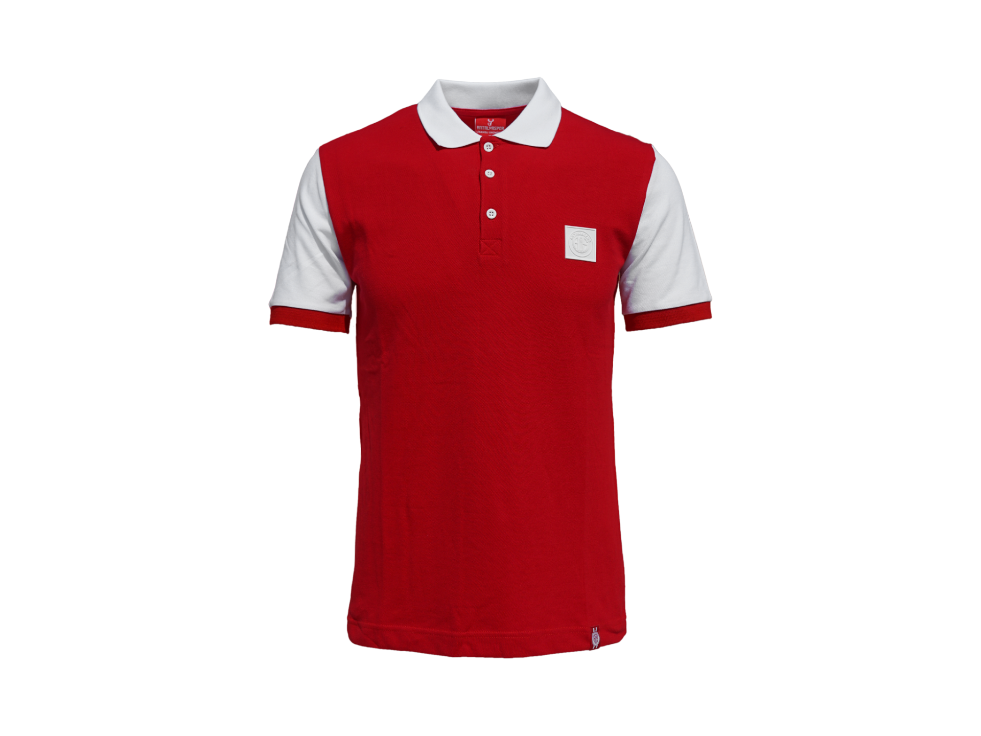 ANTALYASPOR KARE LOGO POLO YAKA TSHİRT S - KIRMIZI BEYAZ
