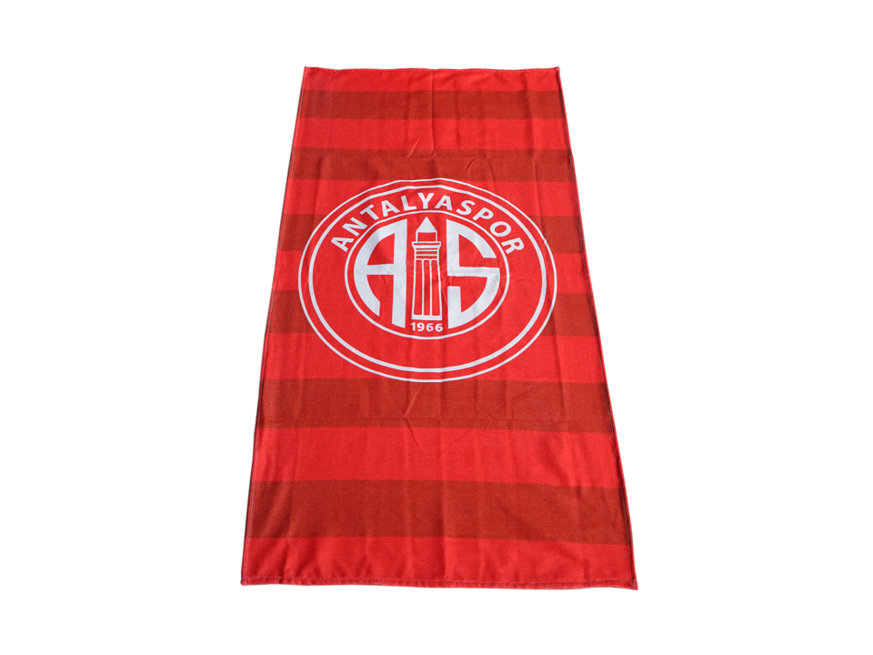 ANTALYASPOR YATAY ÇİZGİLİ KIRMIZI-BORDO DİJİTAL PLAJ HAVLUSU