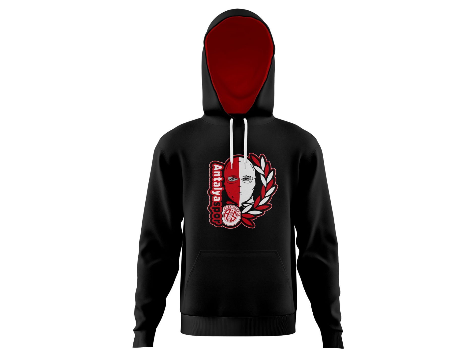 ANTALYASPOR YAZI SİYAH TARAFTAR KANGURU SWEAT TSHIRT