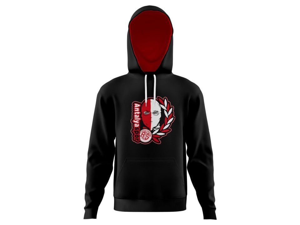 ANTALYASPOR YAZI SİYAH TARAFTAR KANGURU SWEAT TSHIRT