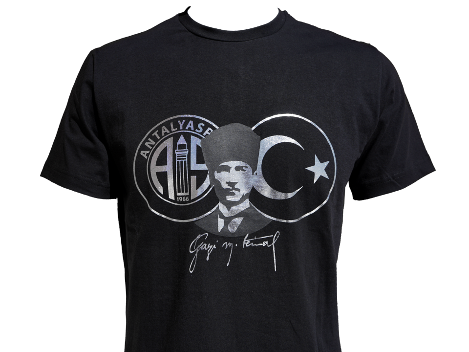 ANTALYASPOR ATA LOGO BAYRAK GÜMÜŞ BASKI TSHİRT