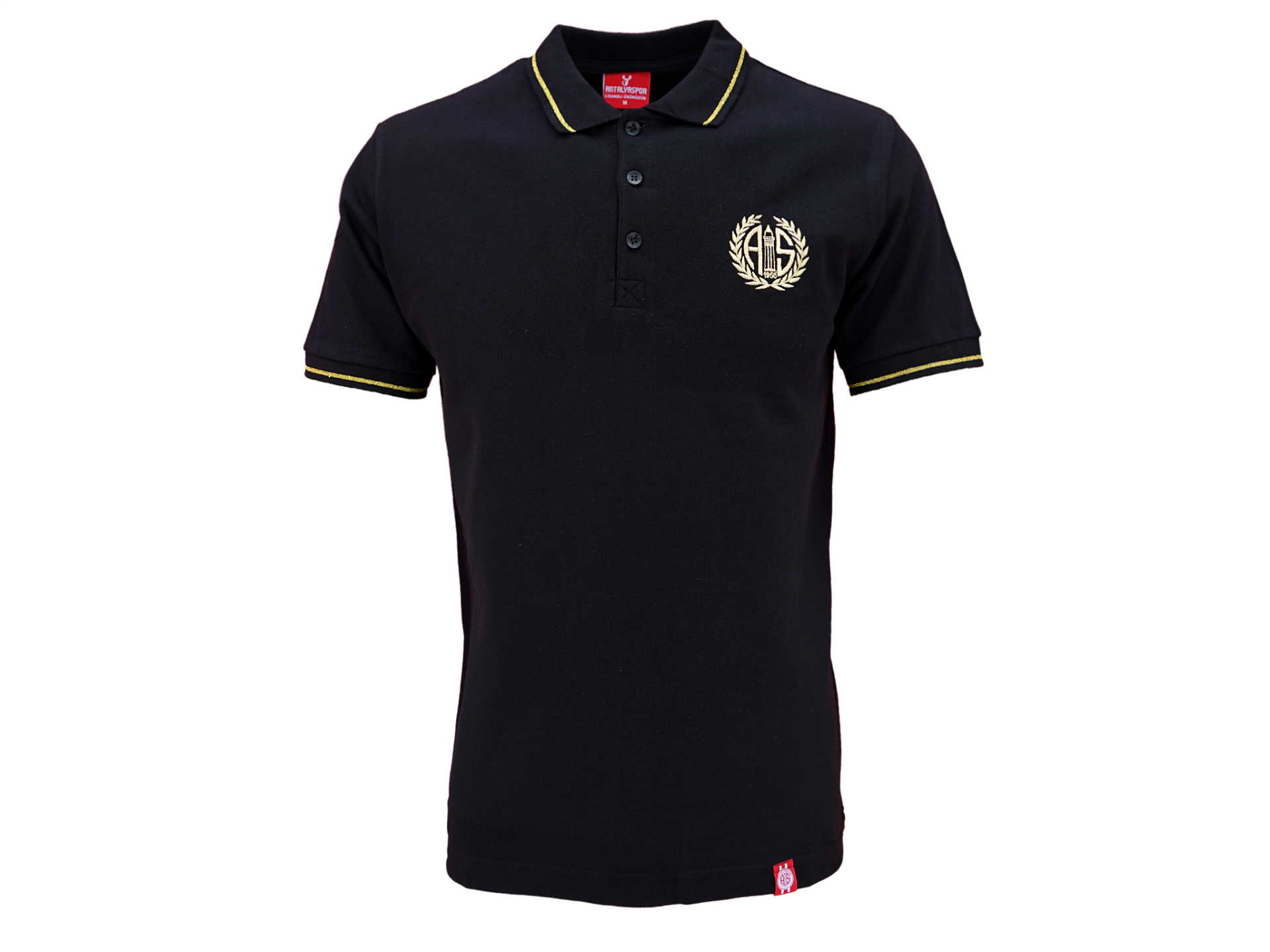 ANTALYASPOR GOLD LOGO NAKIŞ BİYELİ SİYAH POLO YAKA