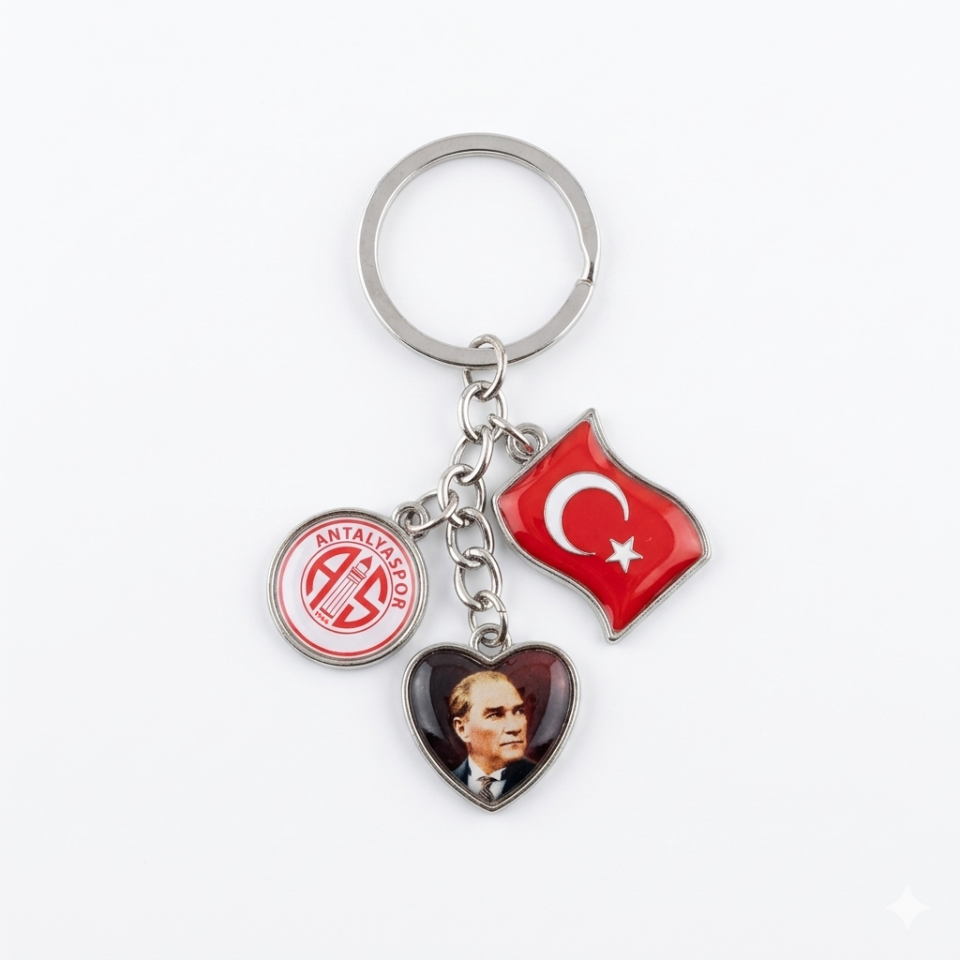 ANTALYASPOR ANAHTARLIK  3'LÜ ATATÜRK LOGO