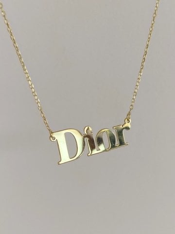 Dior writing necklace deals