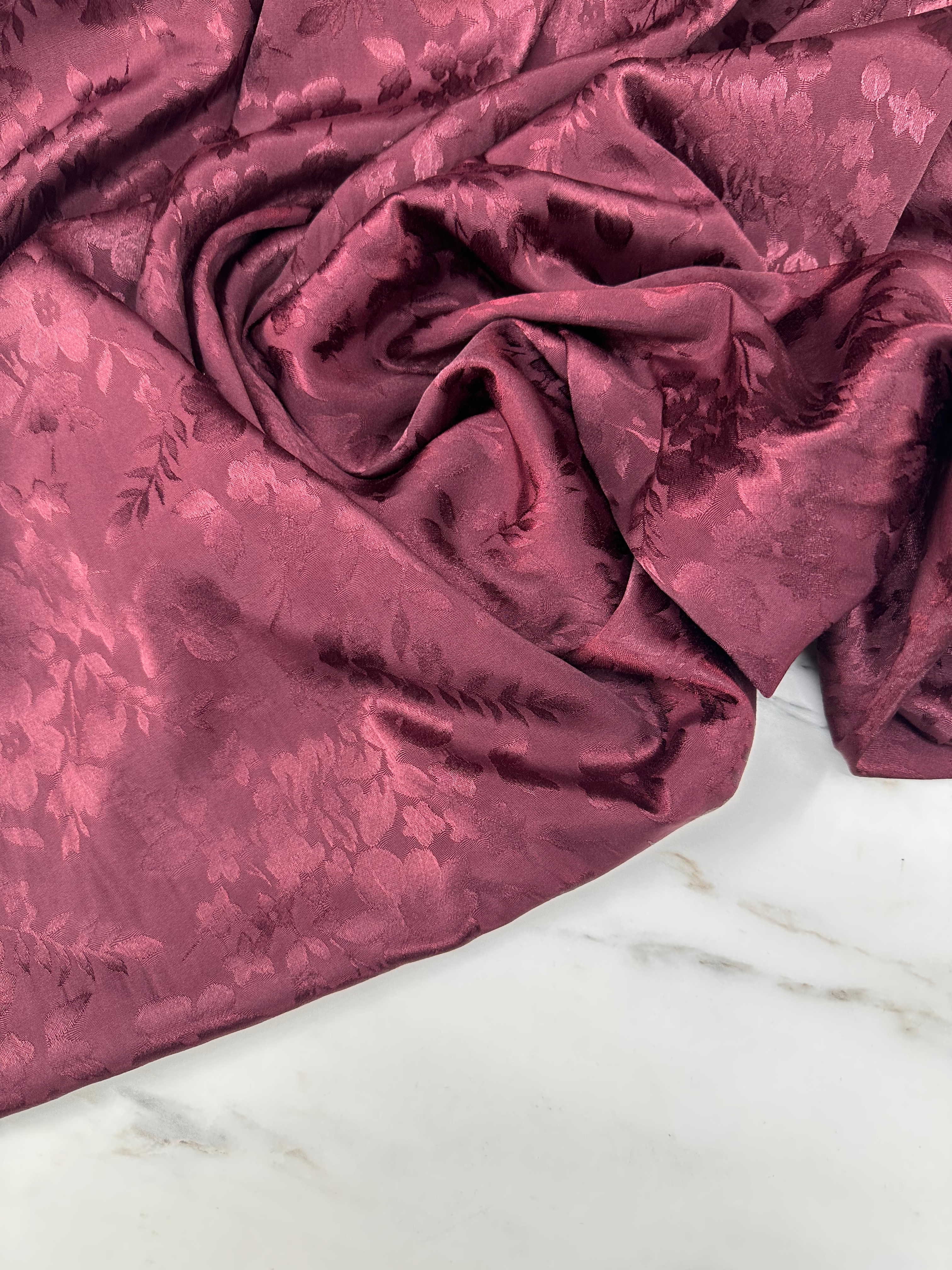 Bordo Çiçek Desen Javenes Elbise Etek Abaya Şalvar