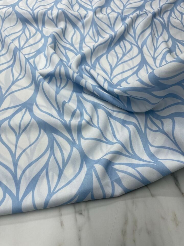 Yaprak Desen Elbiselik Gömleklik Krep Kumaş