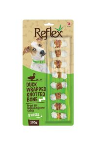 Reflex Ördek Etli Düğümlü 8li Köpek Ödül Kemiği 100gr