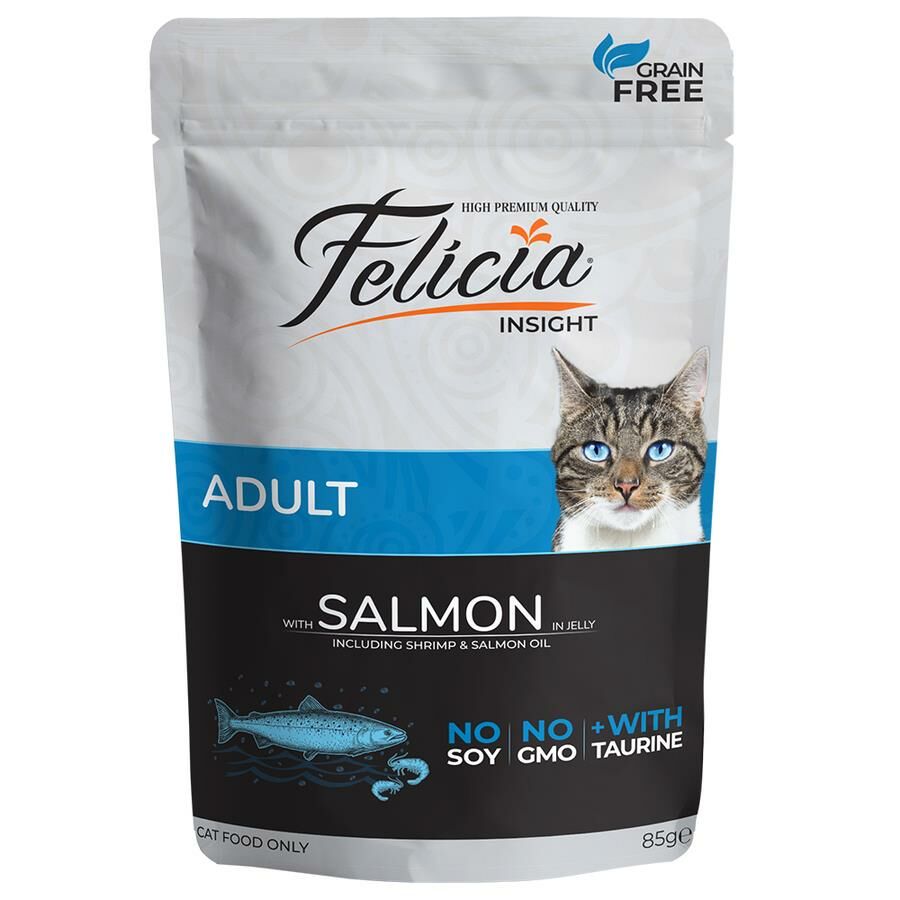 Felicia Tahılsız Somonlu Pouch Yetişkin Kedi Yaş Maması 85gr