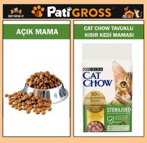 Cat Chow Sterilized Tavuklu Kısırlaştırılmış Kedi Maması 1kg (AÇIK)