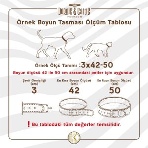 Doggie Konfor Deri Pati Desenli Boyun Tasması Siyah 4X47-55Cm