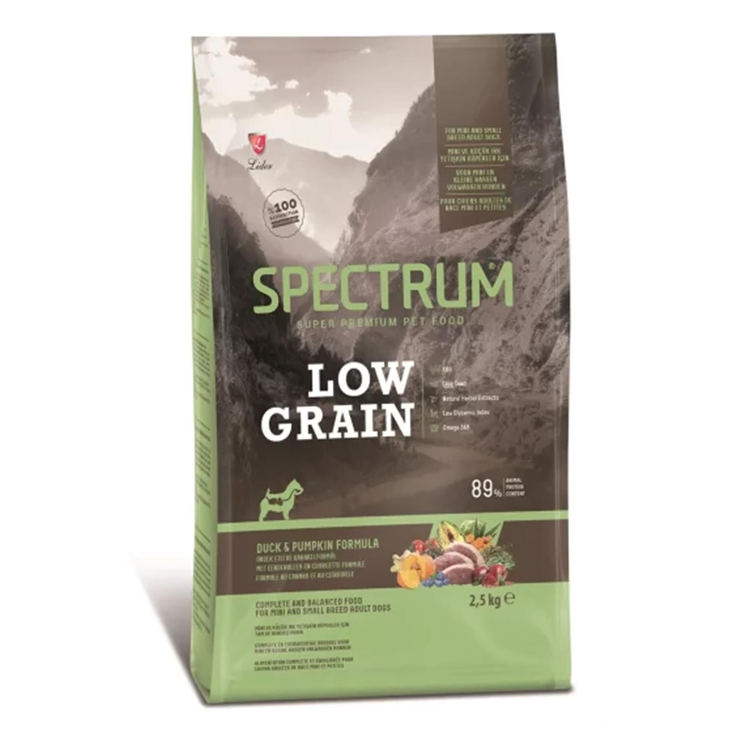 Spectrum Low Grain Ördek Etli ve Bal Kabaklı Mini ve Küçük Irk Yetişkin Köpek Maması 2.5kg
