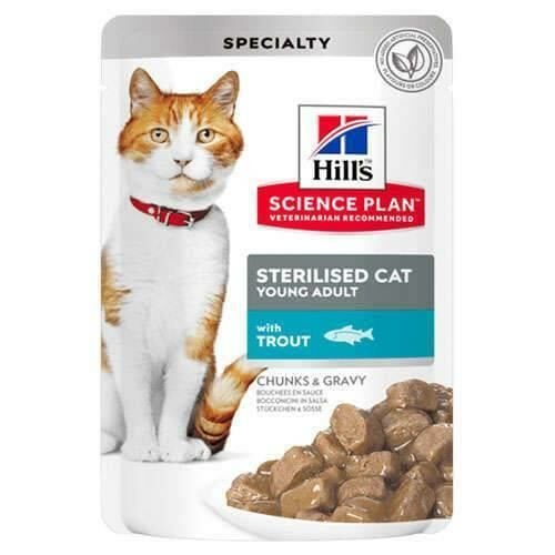 Hills Adult Pouch Alabalıklı Kısırlaştırılmış Kedi Konservesi 85gr