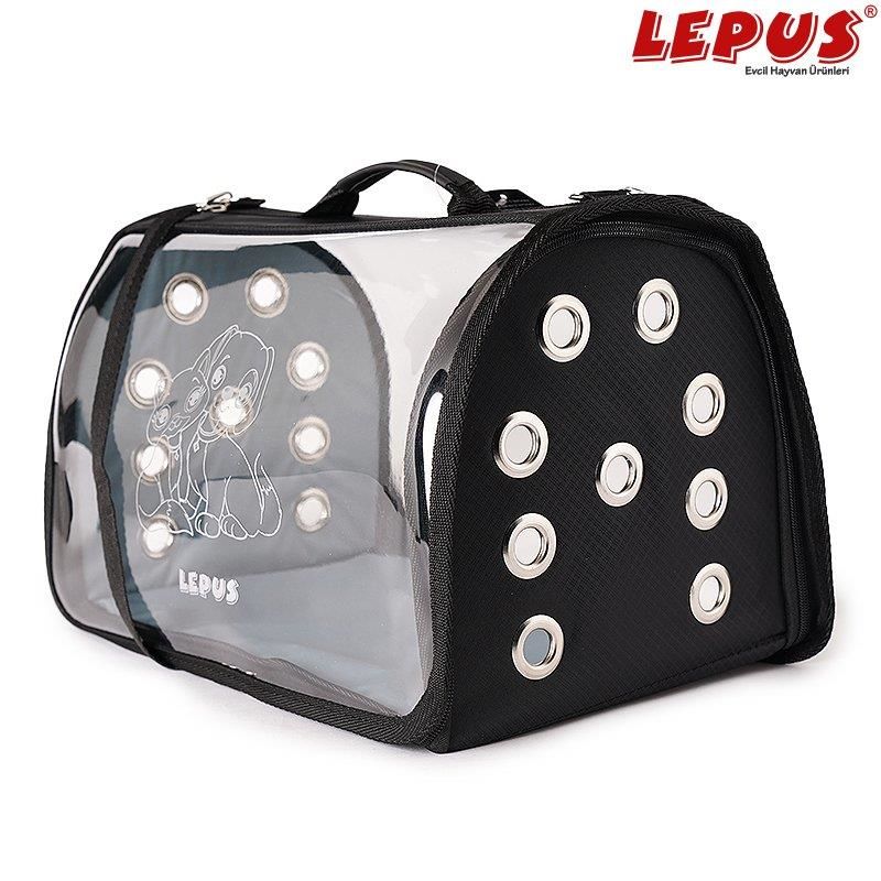 Lepus Şeffaf Fly Bag Kedi Köpek Taşıma Çantası Siyah (M)