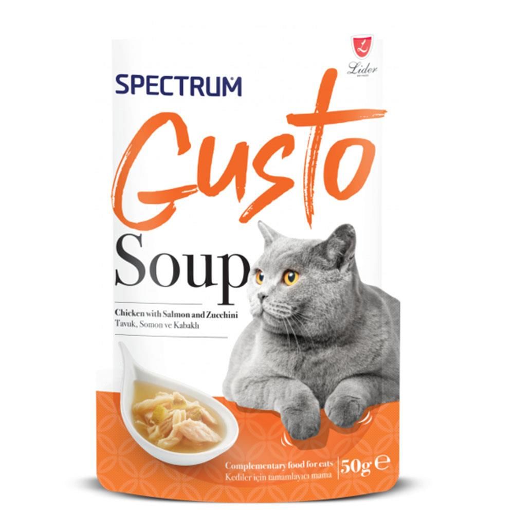 Spectrum Gusto Soup Tavuk Somon ve Kabaklı Kedi Çorbası 50gr