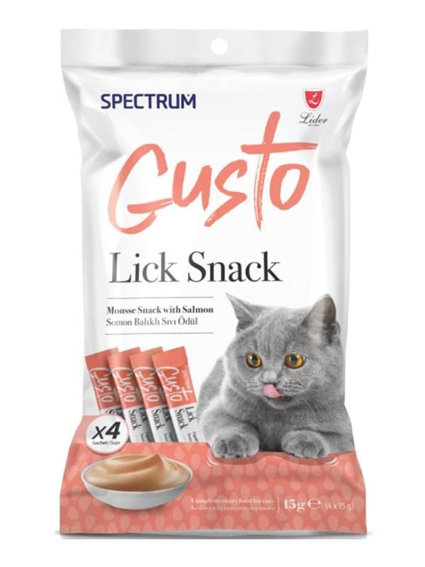 Spectrum Gusto Lick Snack Somon Sıvı Kedi Ödülü 4x15gr