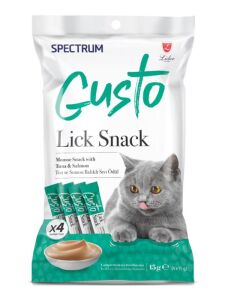Spectrum Gusto Lick Snack Ton Balığı ve Somon Sıvı Kedi Ödülü 4x15gr