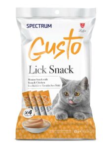 Spectrum Gusto Lick Snack Ton Balığı ve Tavuklu Sıvı Kedi Ödülü 4x15gr