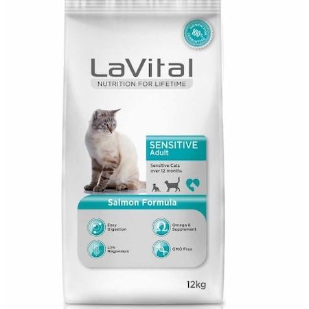 LaVital Sensitive Somonlu Yetişkin Kedi Maması 12kg