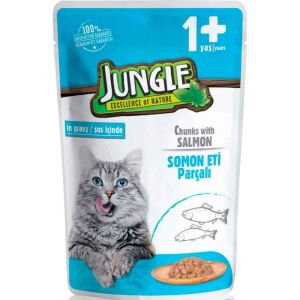 Jungle Pouch Somonlu Yetişkin Kedi Yaş Maması 100gr