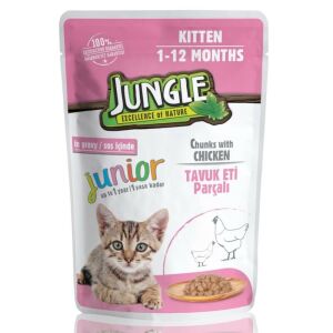 Jungle Pouch Tavuklu Yavru Kedi Yaş Maması 100gr