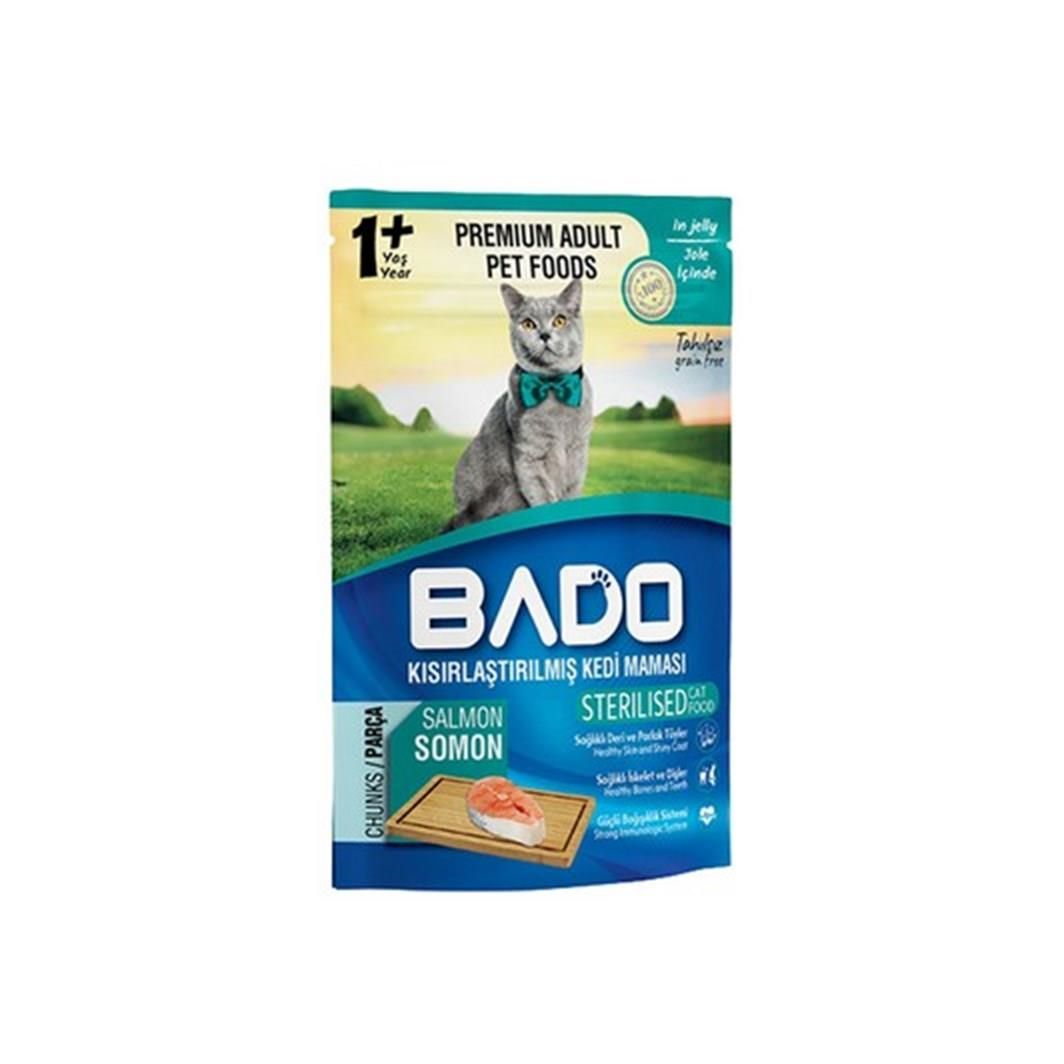 Bado Pouch Somonlu Tahılsız Kısırlaştırılmış Kedi Yaş Maması 85gr