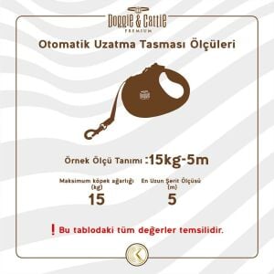 Doggie Otomatik Uzatma Tasması Master Seri Royalmavi 15Kg/5Mt