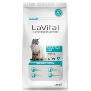 LaVital Adult Sensitive Somonlu Yetişkin Kedi Maması 1.5Kg