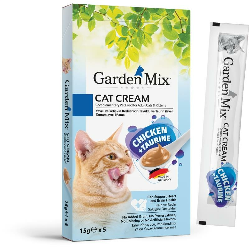 GARDEN MIX KEDİ KREMASI TAVUK+TAURİN 5x15GR