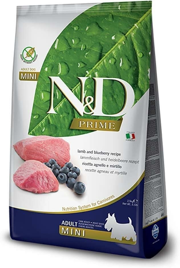 N&D PRIME TAHILSIZ KÖPEK KUZU & YABANMERSİNİ YETİŞKİN MINI 2.5KG