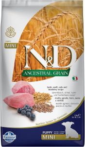 N&D Kuzu Etli Yaban Mersinli Küçük Irk Düşük Tahıllı Yavru Köpek Maması 2.5kg