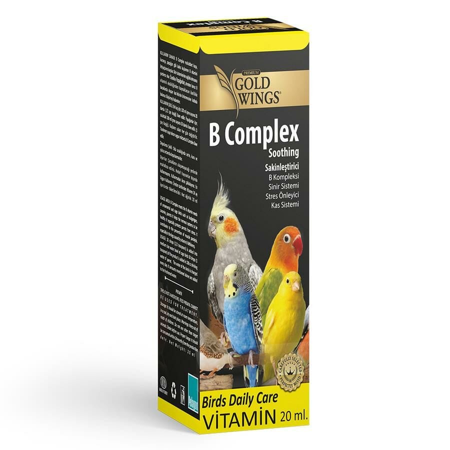 Gold Wings Premium B Complex Vitamin Kuşlar İçin Stres Önleyici 20ml