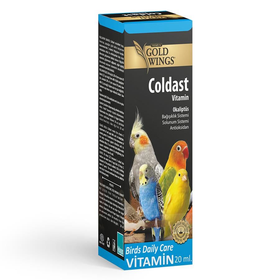 Gold Wings Premium Coldast Vitamin Kuşlar İçin Solunum Desteği 20ml