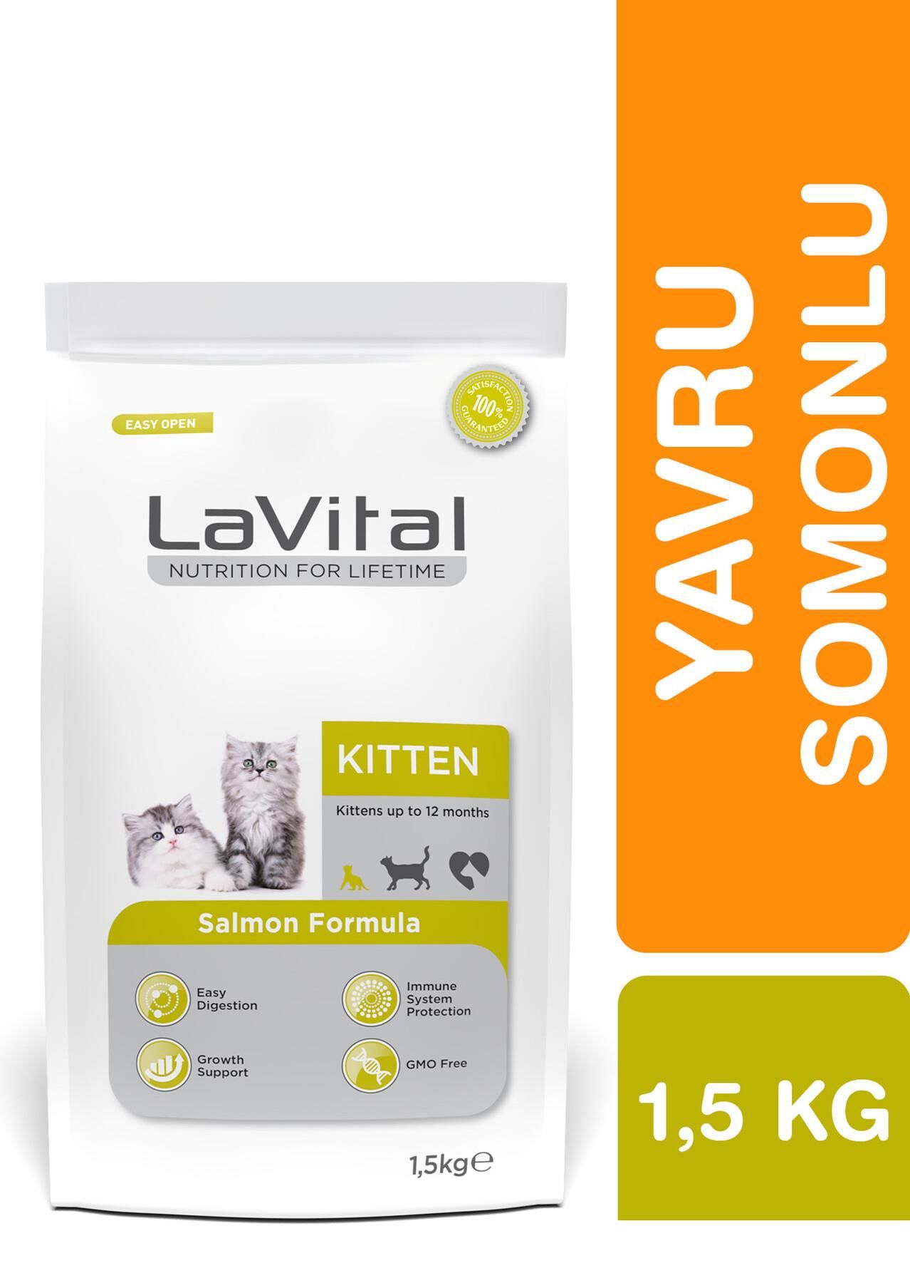 LaVital Kitten Somonlu Yavru Kedi Maması 1.5kg