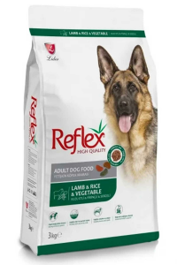 Reflex Kuzu Etli Pirinçli ve Sebzeli Yetişkin Köpek Maması 3kg